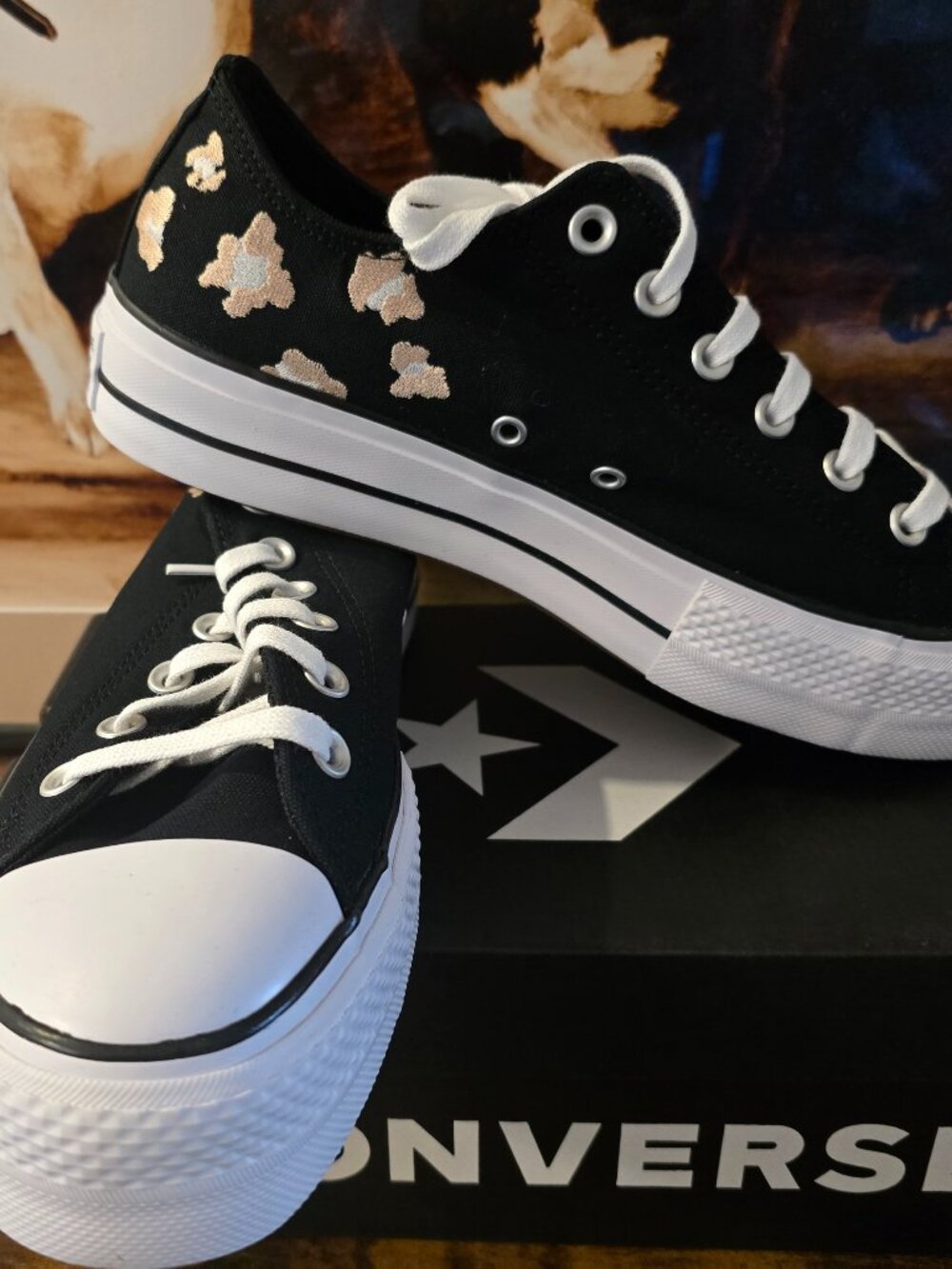 Converse Women's Chuck Taylor All Star Lift Platform Leopard Print Sz 10 US NEW